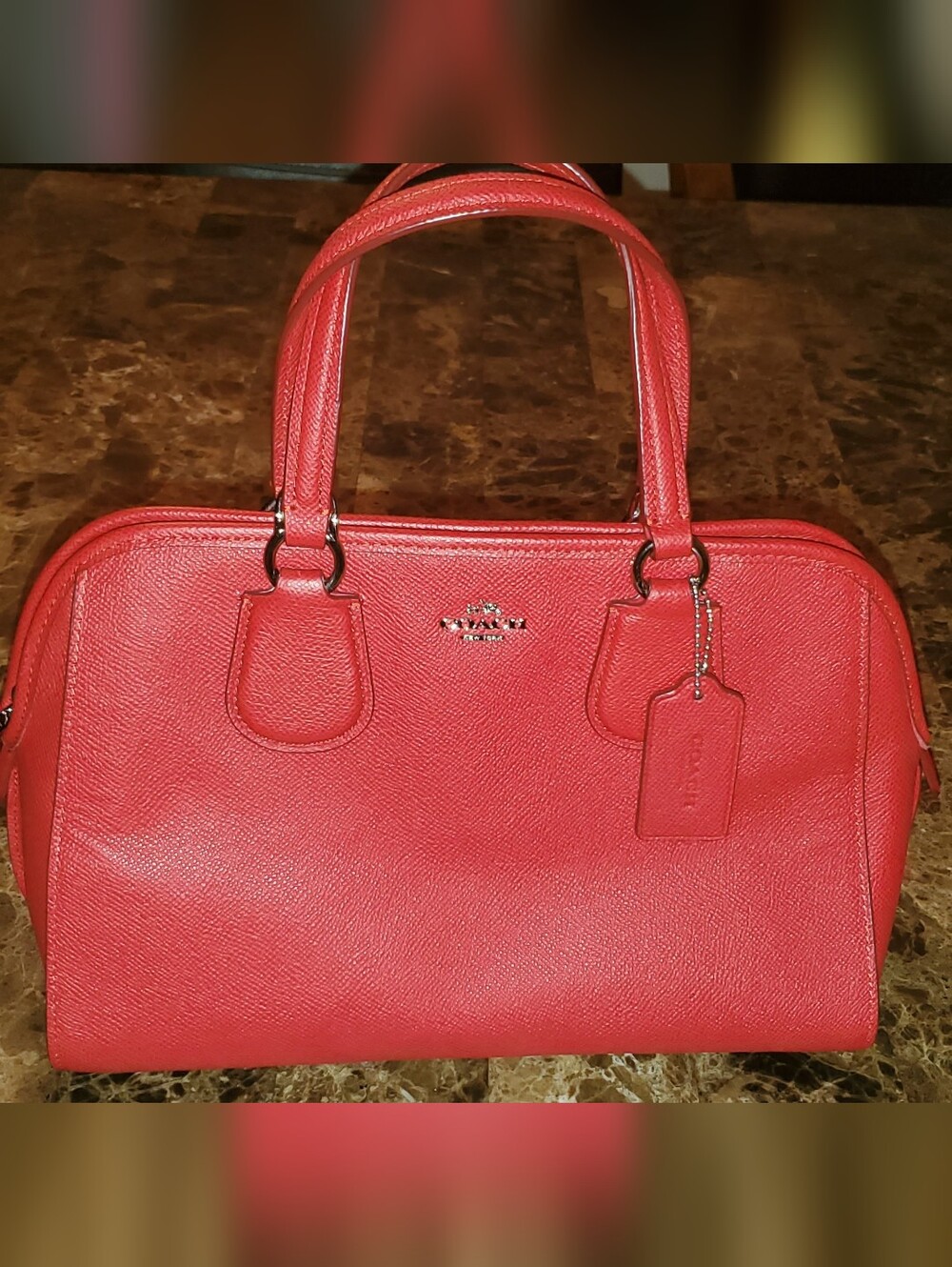 Coach Red Leather Dome Satchel